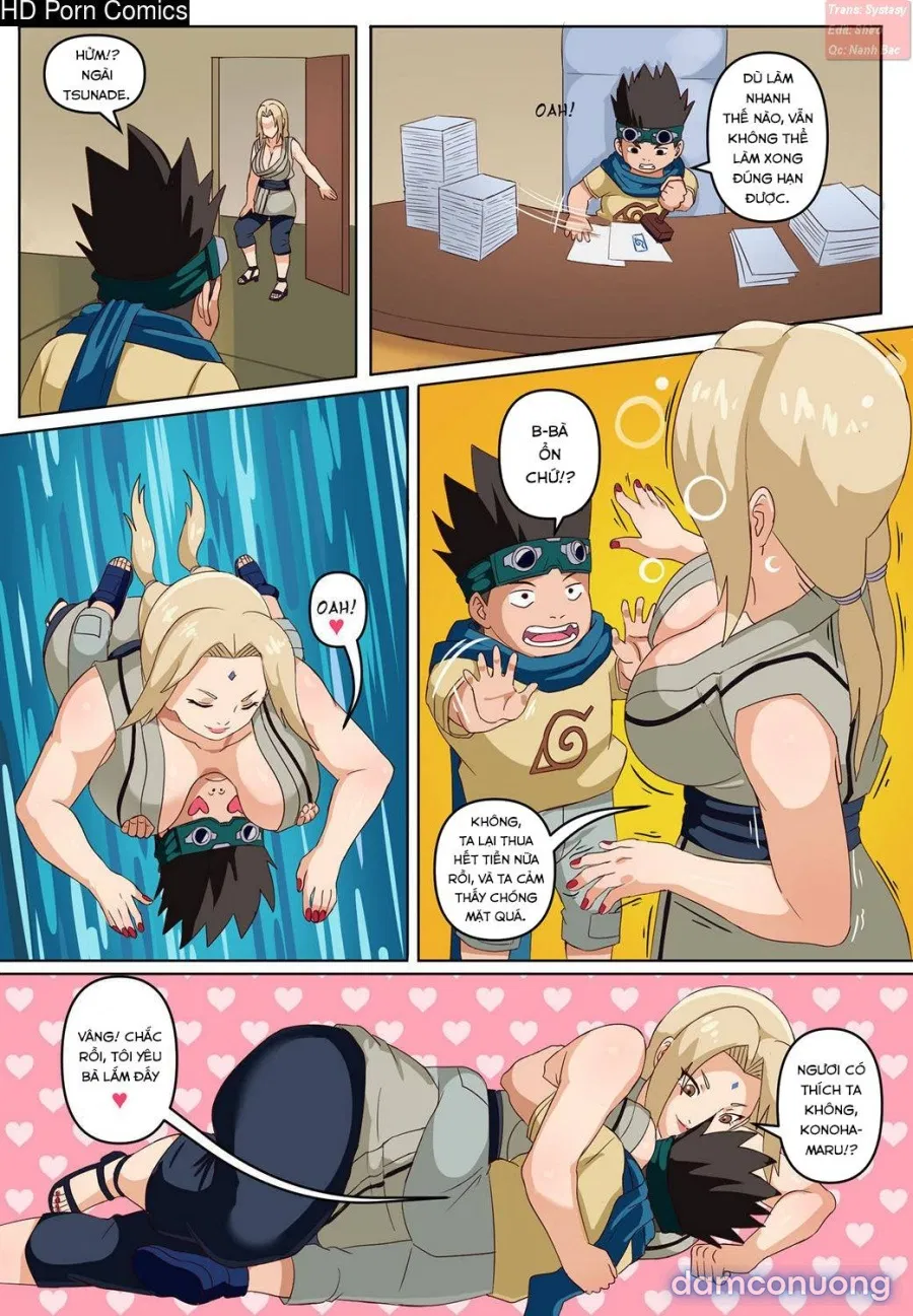 Tsunade và Konohamaru 