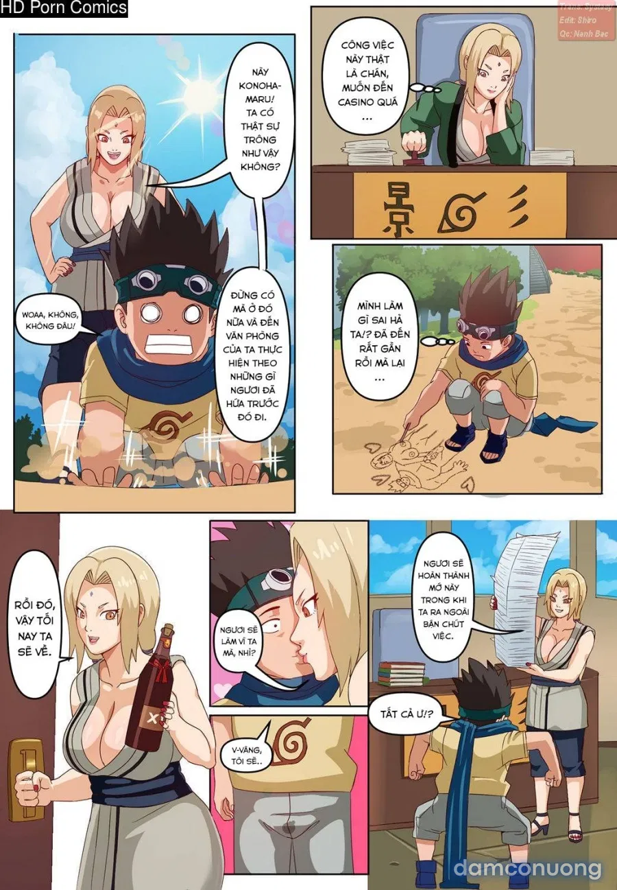 Tsunade và Konohamaru 