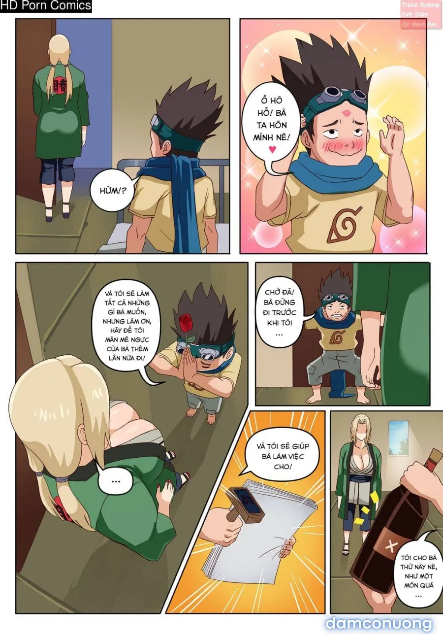 Tsunade và Konohamaru 